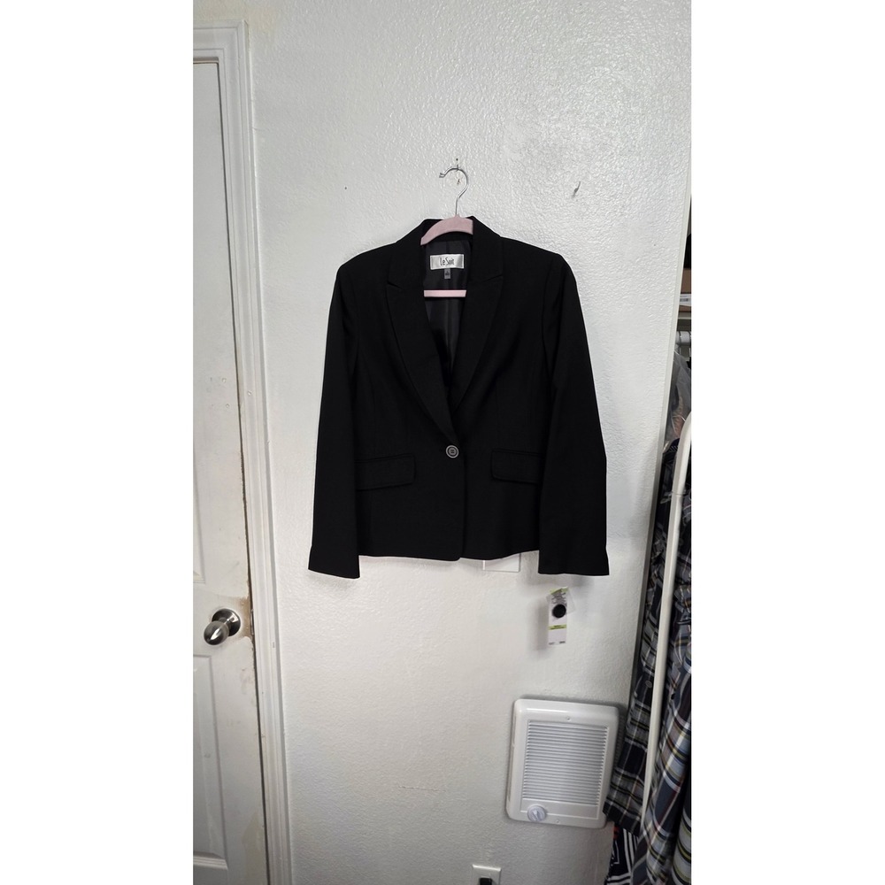 Le Suit Pant Suit Womens Size 4 Black New With Tags